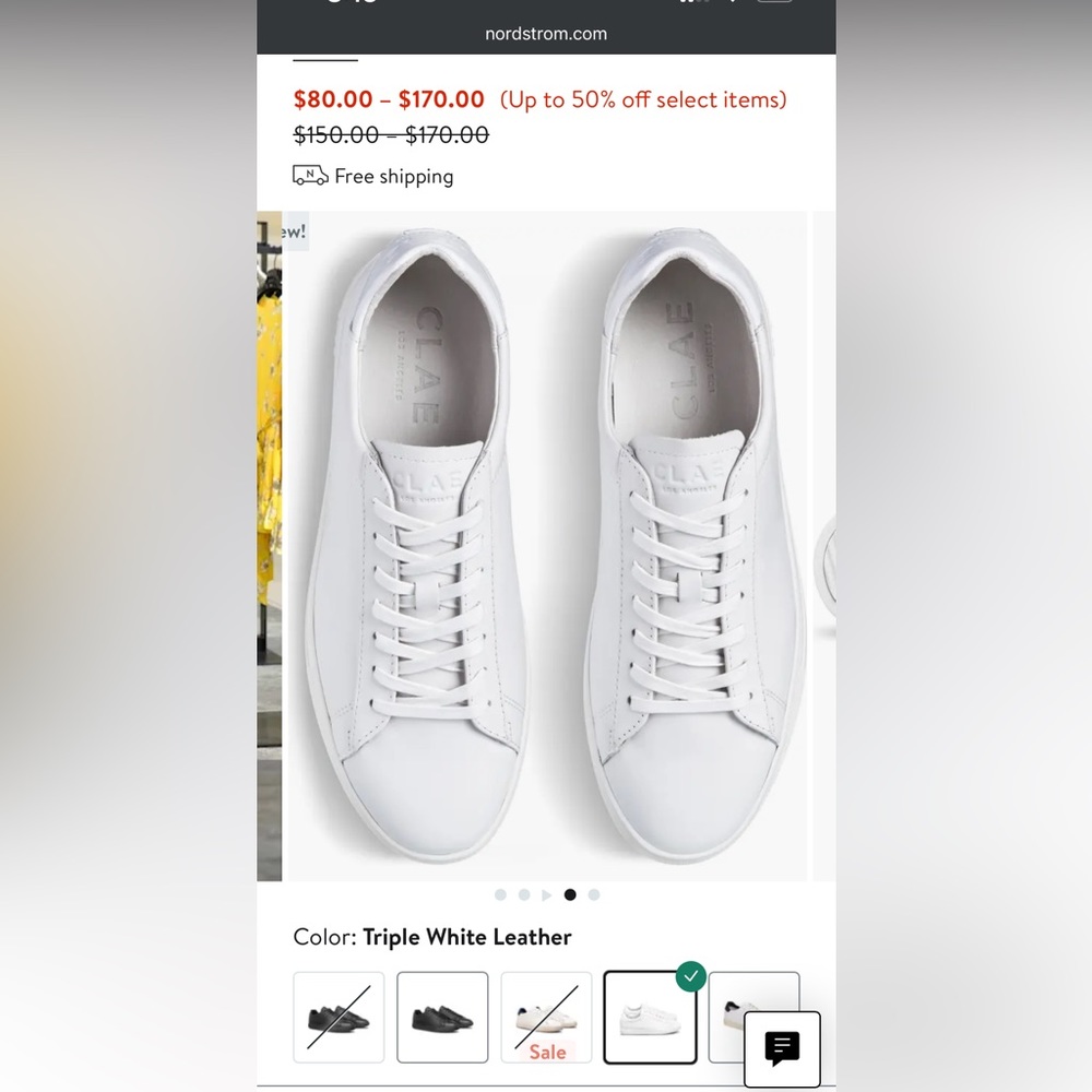 CLAE unisex white sneakers